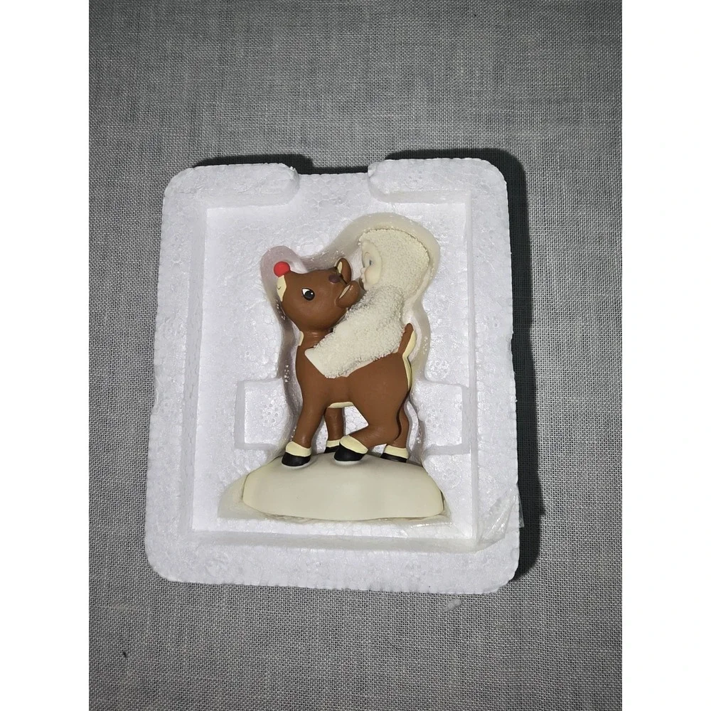 Dept 56 Snowbabies Figurine, Rudolph Lights the Way, Boxed, 1992